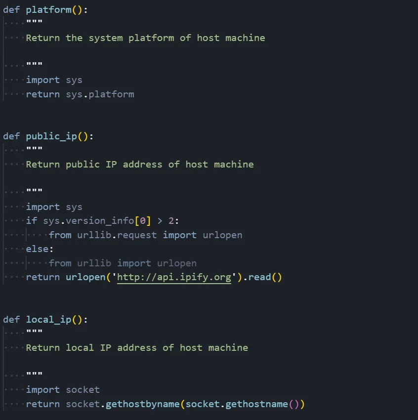 Figure 04: Payload reconnaissance functions used for system and network profiling