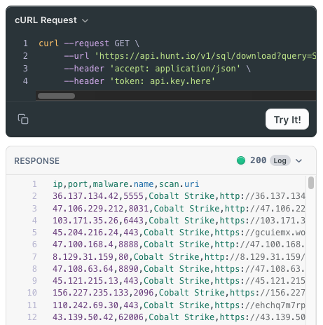 API SQL Downloads