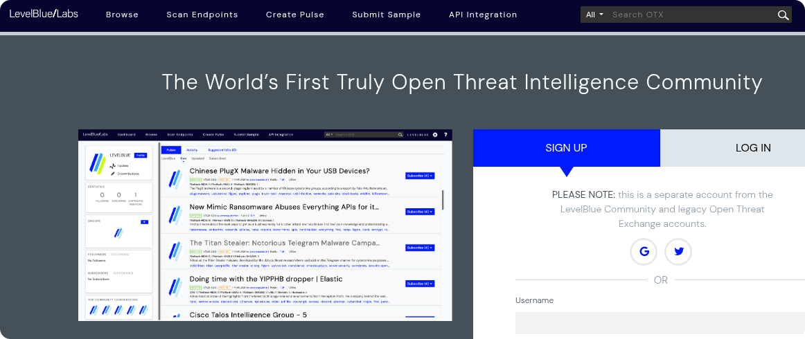 AlienVault Open Threat Exchange (OTX)