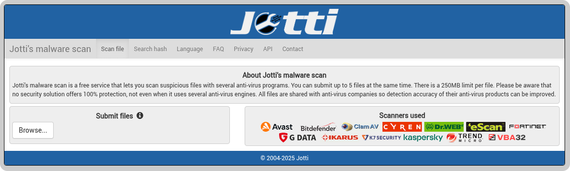 Jotti's Malware Scan: Simple and Free