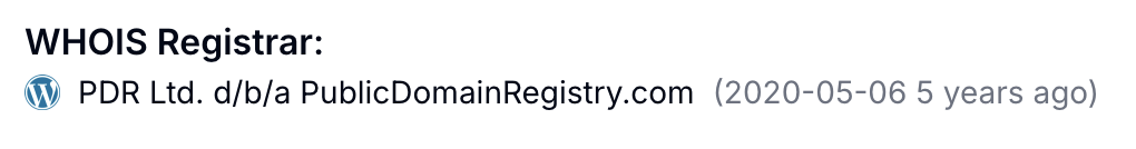 Added WHOIS registrar and creation date