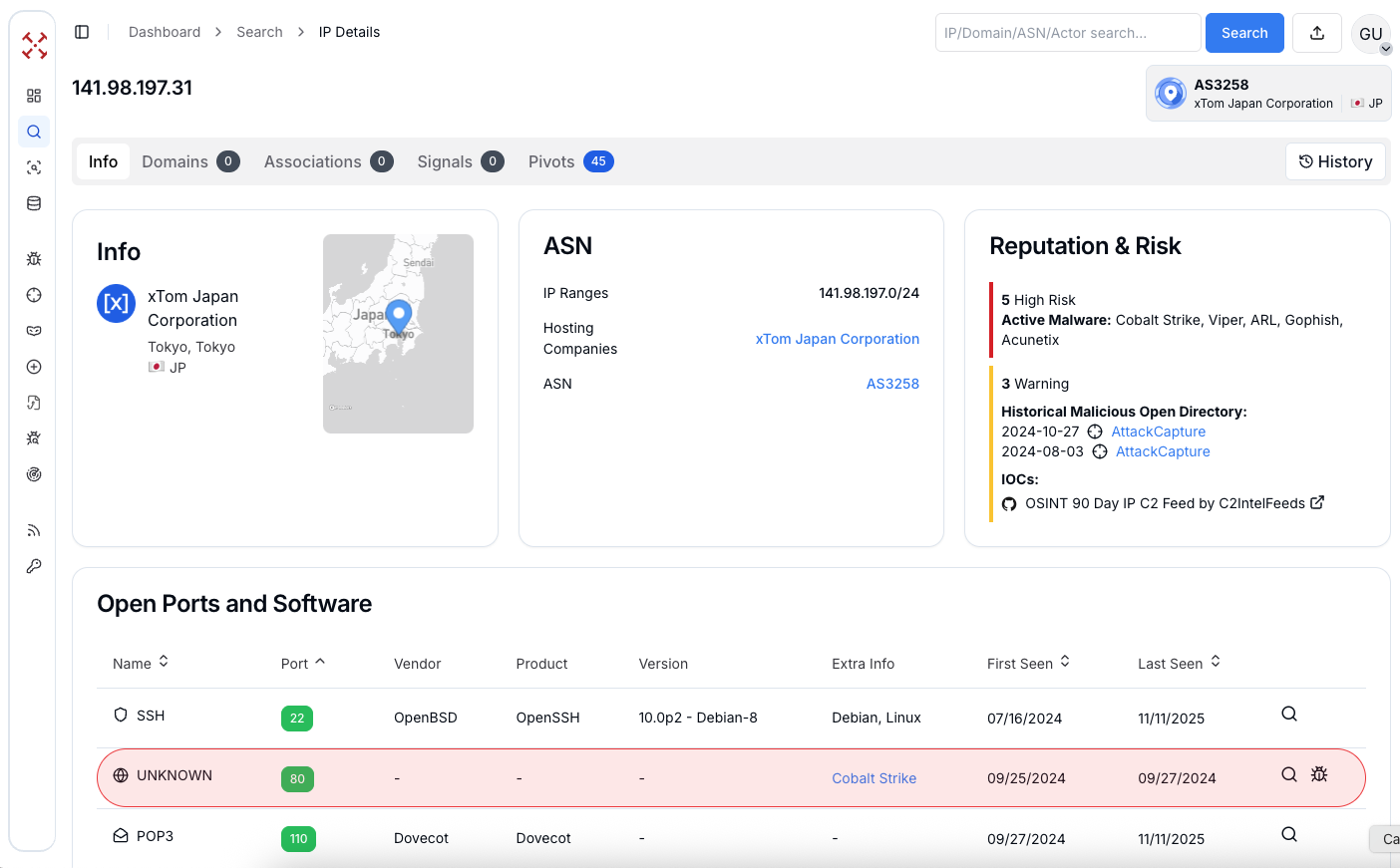 Figure 16: The attacker's command and control server 141.98.197[.]31