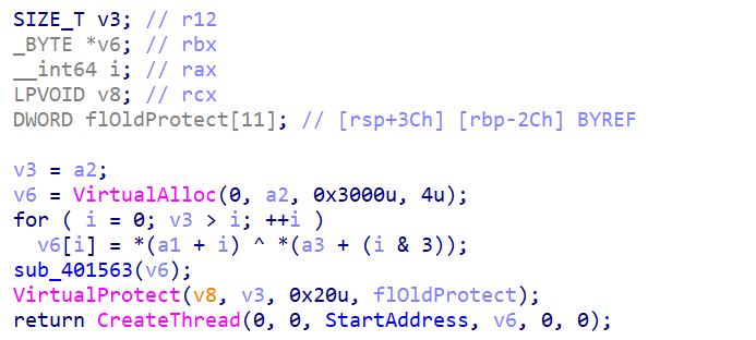Figure 10: Decrypting blob of data using by Cobalt Strike payload