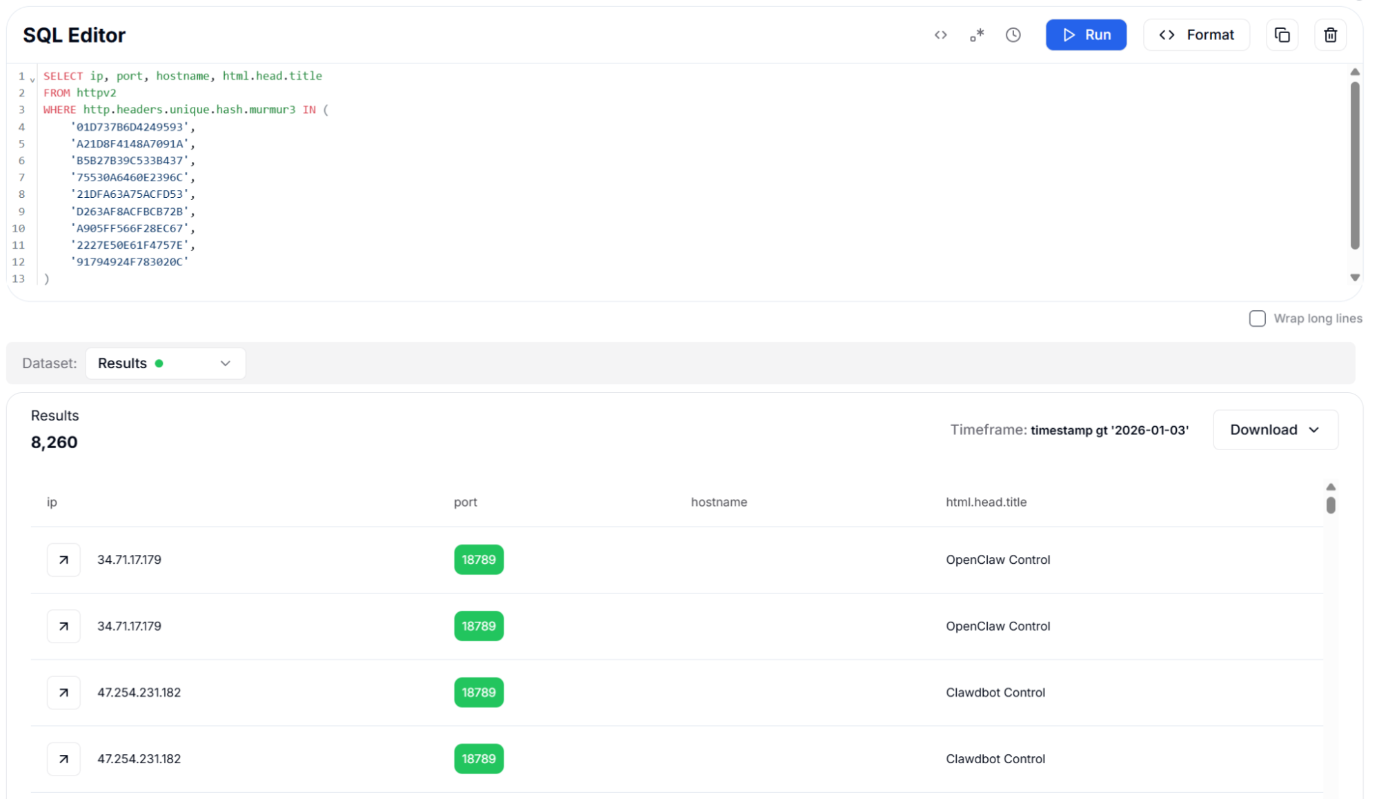 Figure 11: Unique Header Hash (Murmur3) - 8,260 Results