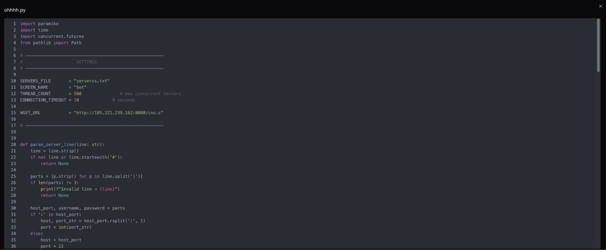 Figure 11: Screenshot of Python code from ohhh.py