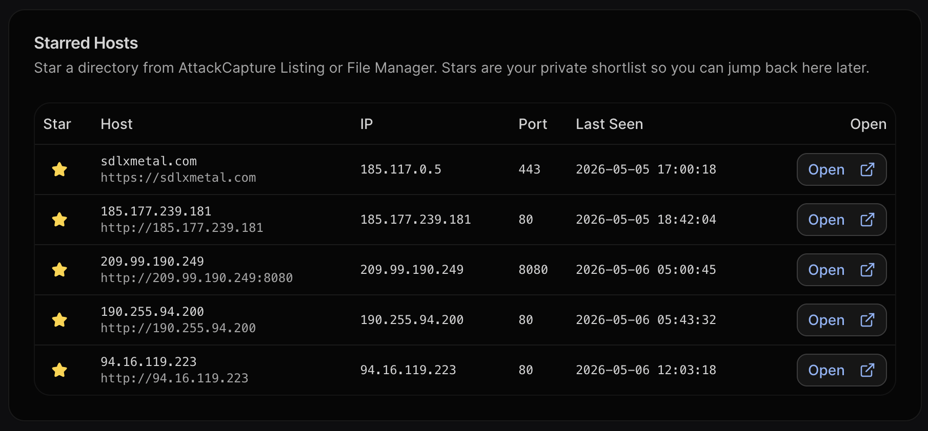 AttackCapture Private Stars