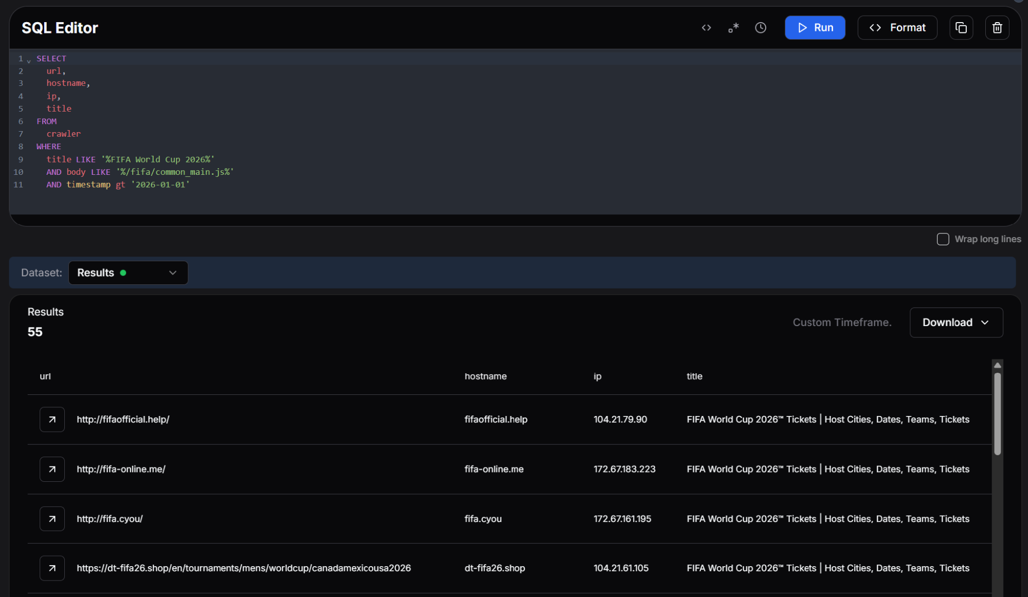 common_main.js rule returning 55 domains