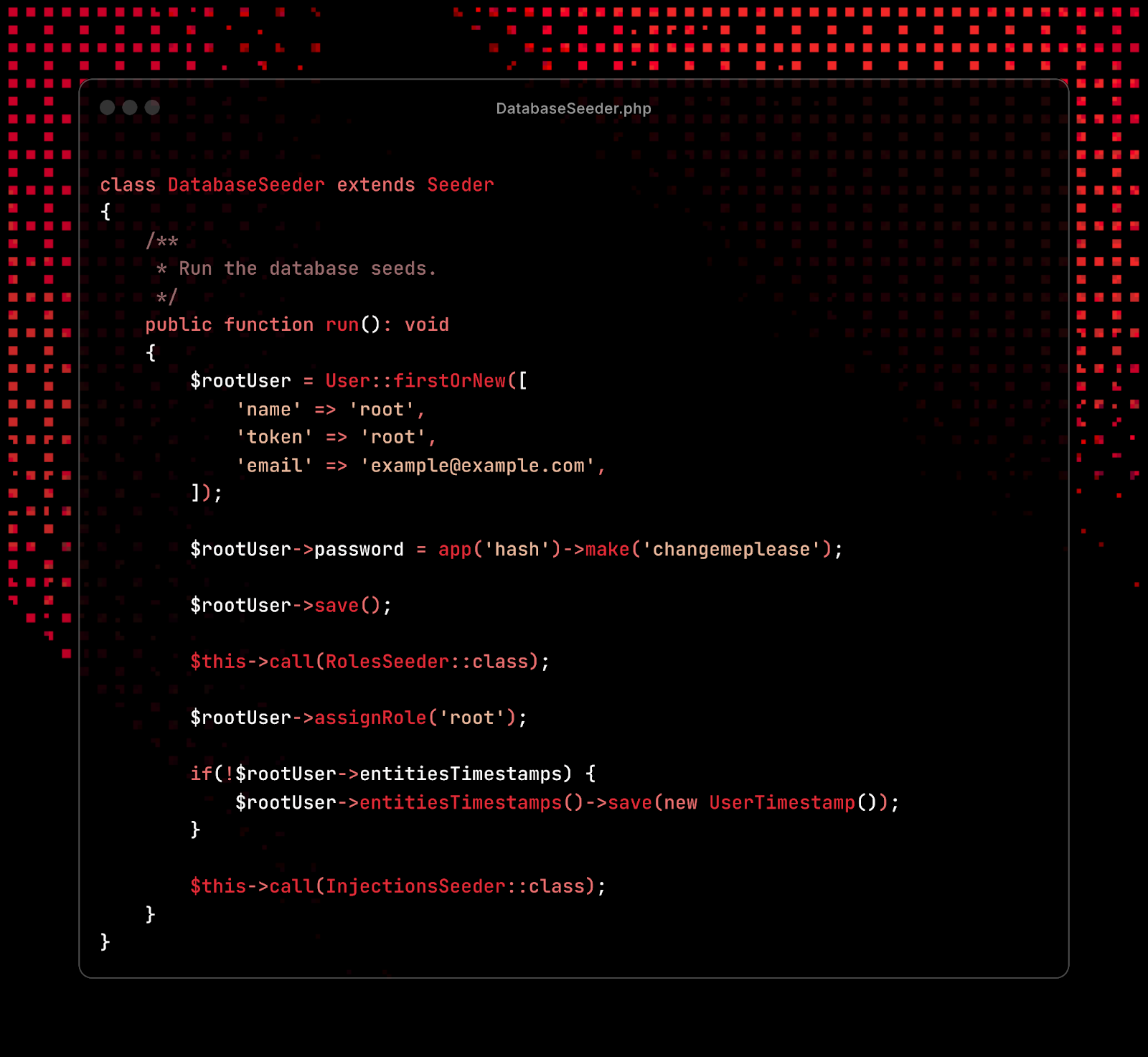 Fig 05: Hardcoded default credentials for ERMAC