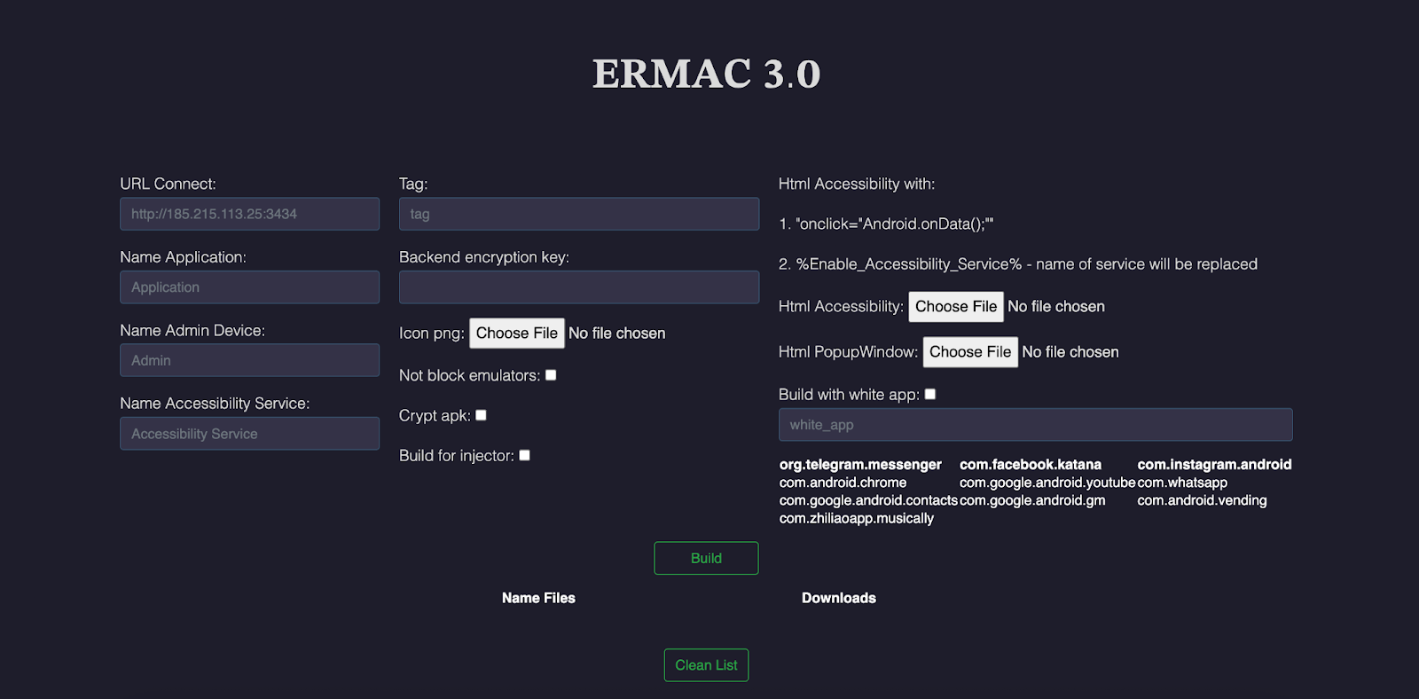 Fig 15: ERMAC Builder Panel UI