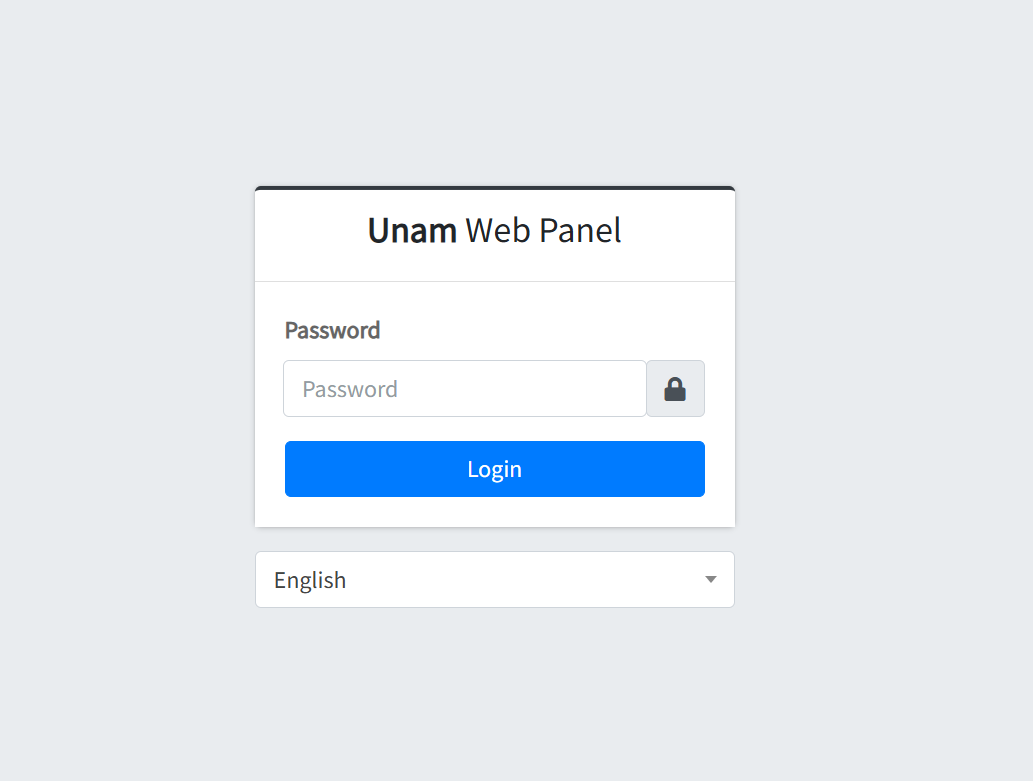 Figure 13: Default UnamWebPanel login page